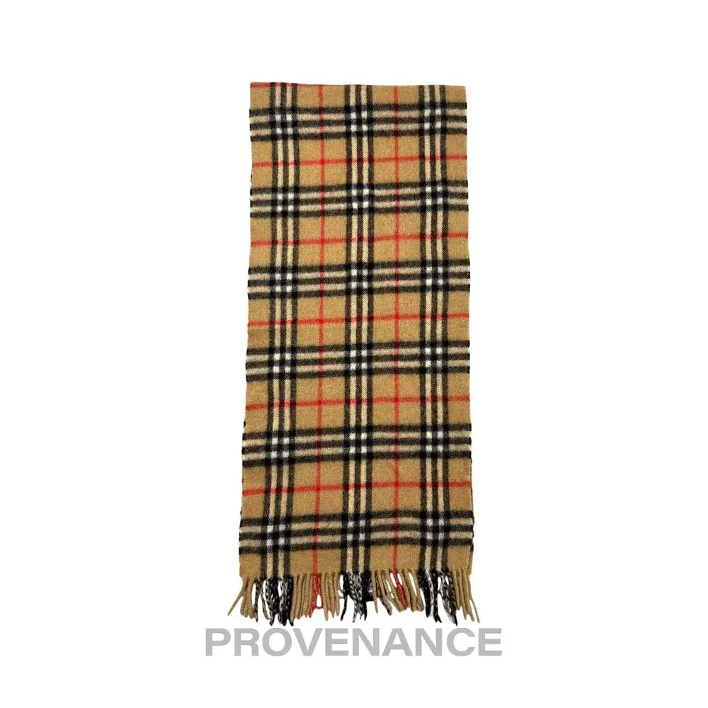 🔴 Vintage Burberrys Scarf Nova Check 100% Cashmere Camel